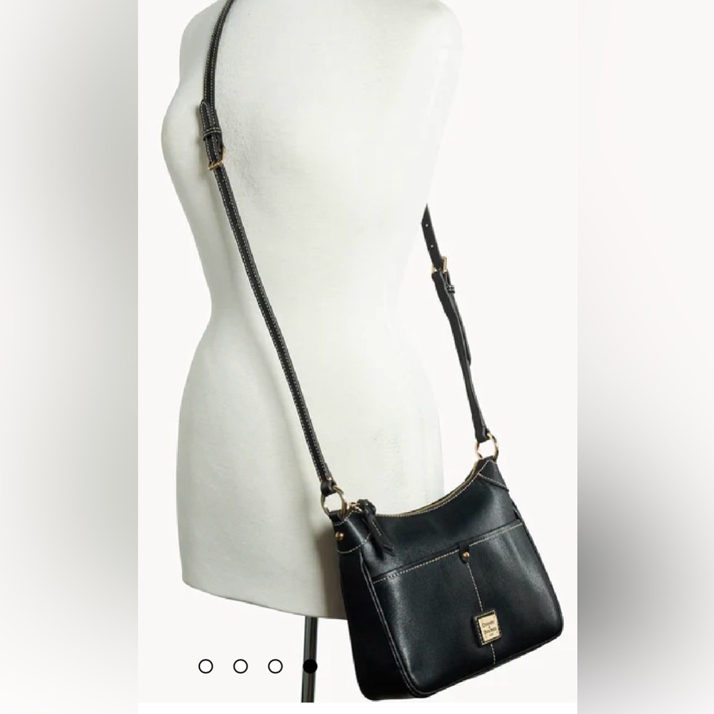 Dooney & Bourke Black Crossbody Bag with Gold Accents - Picture 2 of 16
